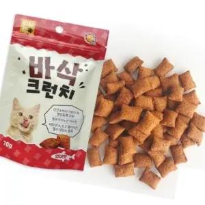 고품질 고양이 간식 크런치 연어 70g 자연 조리법 식욕 자극 (WFK6BCI)