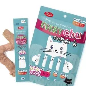 고양이 간식 참치 맛 습식 캔 포켓형 에브리츄 이동식 파우치