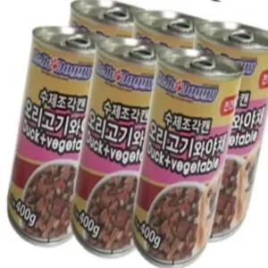 고품질 반려동물 영양 간식 오리고기 야채 수제조각캔 400g 고양이 (WFK6BJE)
