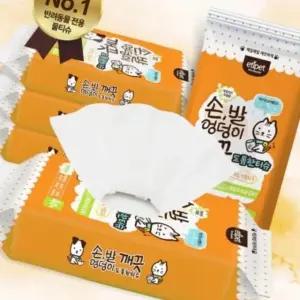 반려동물 손발 청결 물티슈 40매 피부 보호 애완동물 청소용 위생 티슈