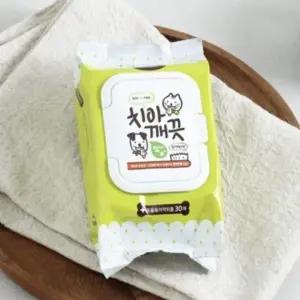 반려동물 치아 청결 티슈 30매 휴대용 강아지 고양이 구강 위생