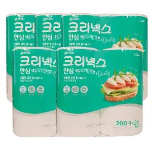 크리넥스 안심 키친타올 200매 2롤  X 5팩