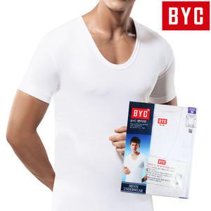 (제이지몰)BYC 순면 남자 반팔런닝 기본 백색 티셔츠 1매 속옷