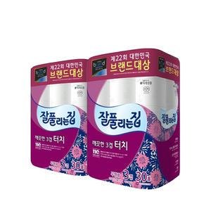 잘풀리는집 깨끗한 3겹 터치 25m 30롤 2팩 (60롤)