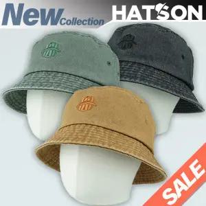 [햇츠온]H2-3302 HatsON 브랜드 남자 여자 코디 블랙 벙거지 버킷햇 챙 햇 워싱 패션 모자 AA