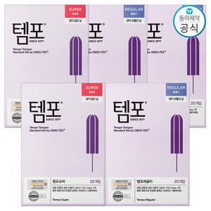 템포 레귤러20p 3팩 + 슈퍼20p 2팩
