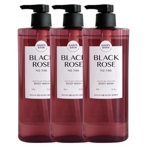 해피바스 모이스처 퍼퓸 블랙로즈 바디워시 760g x3