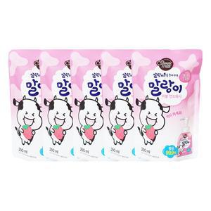 애경 샤워메이트 말랑이 버블 핸드워시 리필 딸기우유향 250mL X 5개