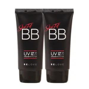 (2개)비러브 스킨 핏 비비크림 50ml SPF41 /자외선차단 톤업 결광 BB