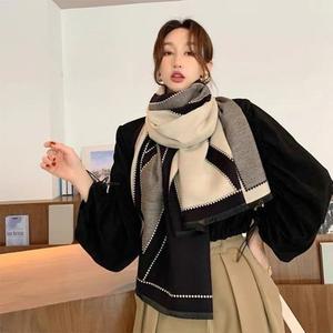 명품패턴 소프트 숄더머플러 목도리 여성숄 2컬러택1