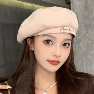 4018 레터링 팔각 베레모 여성 빵모자 겨울모자 화가모자 레트로