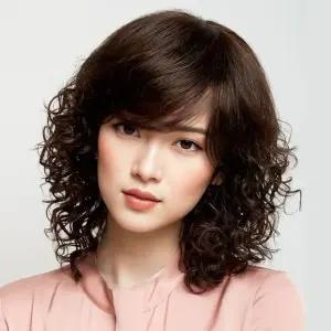 지비킹 중년여성 고온사 가발 웨이브 통가발 어머님 가발 항암가발