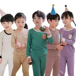 삐삐롱 24 F/W 아동 유아 긴팔 긴바지 내의 내복 세트 모달 골지 실내복 90~150호