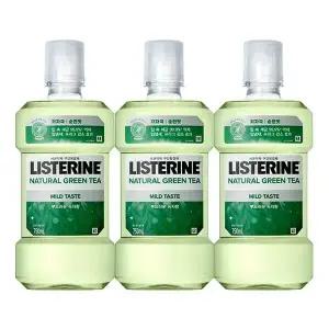 리스테린 그린티 마일드, 750ml, 3개 + 증정(쿨민트, 100ml, 1개)
