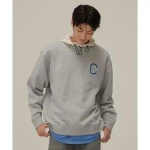 커버낫 COVERNAT C 로고 기모 맨투맨 멜란지 그레이 CO2403CR15MG 294723