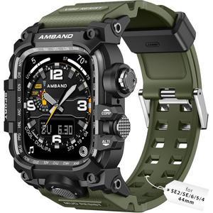 amBand M3 러기드 케이스 밴드 애플워치 SE2 SE 6 5 4 44mm용 아미그린