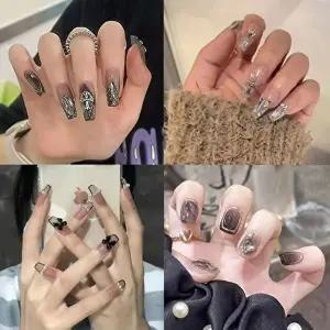여성 붙이는 셀프 파츠네일 네일팁 10종 큐빅 포인트-WE69418