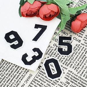 고품질 의류와펜 의류 패치 숫자 검정 오버로크 의류패치 열접착패치 빈티지와펜 열스티커 (WFHV9WA)