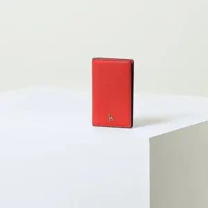 [헤지스](대구신세계)[NOMAD]레드 퍼피로고 플랫 카드지갑 HIHO5F134R2