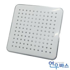 국산 해바라기 샤워기 평 사각 화이트 레인 대헤드 K079