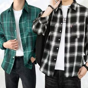 체크남방 남자 캐주얼 긴팔 셔츠 사계절 체크 남방 와이셔츠 가