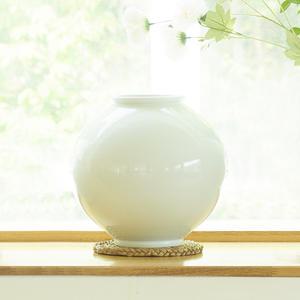 예다움 이쁜 원형 화병 백자 달항아리 2호 유광