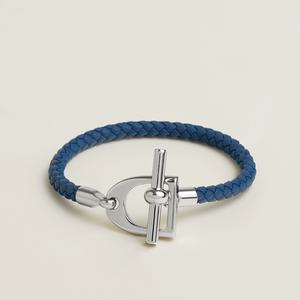 에르메스 Etrier bracelet H100063FPP5T6 블루타이 남자 가죽팔찌