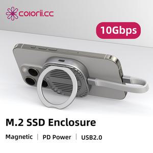 마그네틱 M.2 2230 NVMe SSD 외장 케이스 Magsafe SSD 케이스 USB C 3.2 Gen2 - NVMe PCI-E 아이폰 호환 16