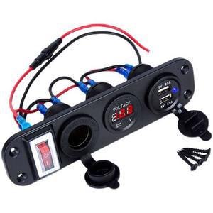 캠핑카 3홀 파워탭 빨간불 USB 녹색 차박용 판넬 배터리 녹색광 멀티탭