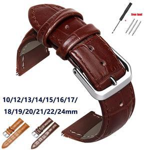시계 스트랩 시계줄 교체 호환 가죽 송아지 슬럽 패턴 범용 밴드 10MM 12MM 13MM 14MM 15MM 16MM 17MM 18MM 19MM 20MM 21MM 22MM 24MM