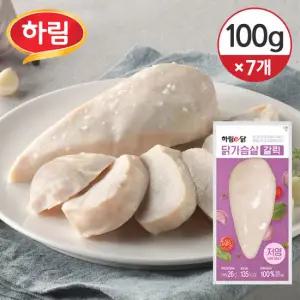[냉동] 하림이닭 촉촉한 닭가슴살 저염 갈릭 100g×7개