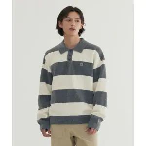 커버낫 COVERNAT 스트라이프 카라 니트 Gray CO2503KT11GR 361759