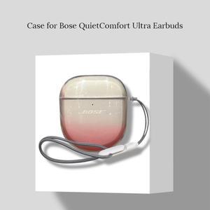 보스 호환 QuietComfort Ultra 이어폰용 투명 TPU 케이스 커버(스트랩 포함) QC 이어버드 소프트 슬림 충격