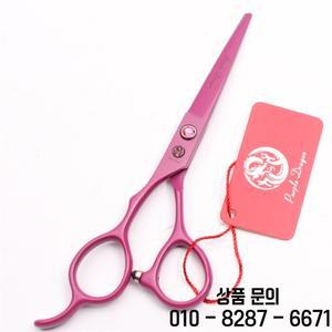 왼손 5.5 인치16cm 보라색 드래곤 핑크 커팅 가위 얇은 전문 미용 헤어 Z8001