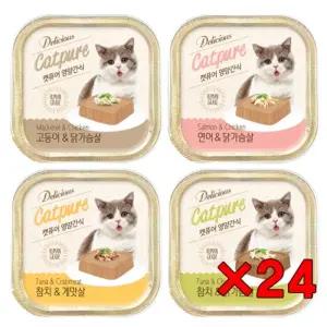 캣퓨어 영양간식 사각캔 100g 고양이 애묘 애완 펫캔 간식 반려
