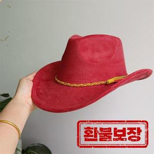 수제 카우보이 모자 스웨이드 단색 남녀 공용 브림 재즈 야외 햇빛 가리개 종류의 파티에 적합한 나이트
