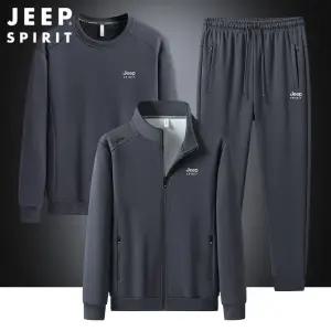 JEEP SPIRIT 남자 스탠다드 집업 트레이닝 세트 운동복 3피스 세트 L-8XL