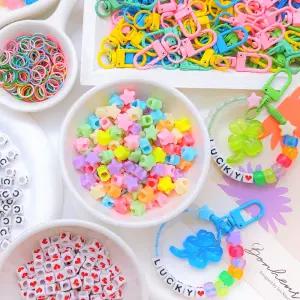 네잎클로버 자외선 키링 만들기 30세트 열쇠고리 DIY 키트 재료 공예 대용량