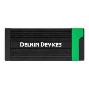 Delkin Devices USB 3.2 CFexpress 타입 B 및 SD UHS-II 리더기, 10Gbps 전송, 내장 저장 공간이 있는 소형