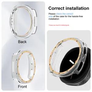 삼성 갤럭시 워치 8 케이스 44mm 40mm 보호 하드 PC 범퍼 스케일 쉘 갤럭시 워치 8 보호 케이스용 베젤 링