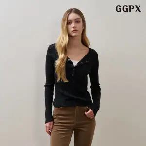 [GGPX]레이어드 오픈 버튼 니트 (GPCKT018D)