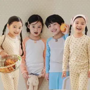 삐삐롱 아동 유아 어린이 가을 겨울 내의 모달 도톰 골지 스판 실내복