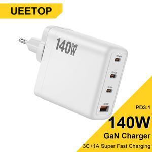 U top PD3 1 USB C 충전기 140W 고속 고속 충전 용 4 포트 GaN 충전기 Air 노트북