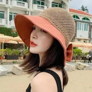 [골드스마일]여자 모자 리본 햇빛 챙 룩 바캉스 휴가 버킷 햇 코디