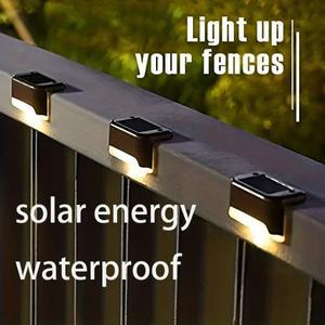 4-PCS 태양광 LED 사다리 조명은 내구성이 뛰어나고 에너지 절약형이며 방수 기능이 있어 야외 계단, 울타