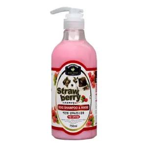 고품질 어린 강아지용 스트로베리향 샴푸 린스 겸용 750ml (WD52275)
