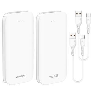 1 + 1 밸류엠 라이트 핏 보조배터리 10000mAh(+C타입 케이블)