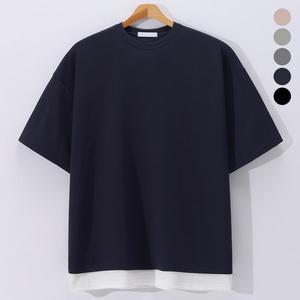 [후앙스]데일리 링클프리 무지 레이어드 반팔티 BMRT0369