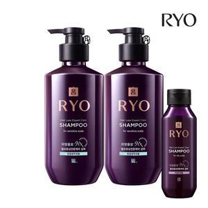 [려][신라쇼 ONLY] 려 자양윤모 9EX 탈모증상전문케어 샴푸 민감성두피용 400ml 2개 + 스페셜증정