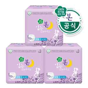 유기농본 입는 오버나이트 팬티형 생리대 대형8Px3팩